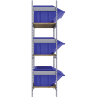 Wide Span Shelving with Jumbo Plastic Bins, Steel, Boltless, 800 lbs. Capacity, 66" W x 60" H x 18" D Waymarc Industries Inc