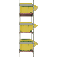 Wide Span Shelving with Jumbo Plastic Bins, Steel, Boltless, 800 lbs. Capacity, 66" W x 60" H x 18" D Waymarc Industries Inc