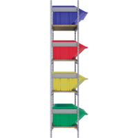Wide Span Shelving with Jumbo Plastic Bins, Steel, Boltless, 800 lbs. Capacity, 66" W x 72" H x 18" D Waymarc Industries Inc