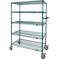 Wire Shelf Push Cart, Epoxy Finish, 60" x 69" x 24", 600 lbs. Capacity RN803 | Waymarc Industries Inc