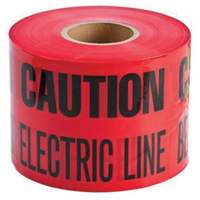 Ruban d'avertissement de danger souterrain Buried Electric Line Identoline, 6" la x 1000' lo, Noir/rouge Waymarc Industries Inc