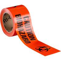 Ruban pour barricade, Anglais, 3" la x 200' lo, 3 mils, Noir/orange Waymarc Industries Inc