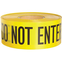 Rubans pour barricades, Anglais, 3" la x 1000' lo, 3 mils, Noir sur jaune Waymarc Industries Inc