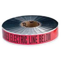 Ruban d'avertissement de danger souterrain Electric Line Identoline, 2" la x 1000' lo, Noir/rouge Waymarc Industries Inc