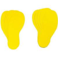 Floor Marking Labels, Footprint, 12" L x 3.75" W, Yellow, Vinyl Waymarc Industries Inc