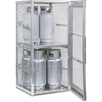 Aluminum LPG Cylinder Locker Storage, 8 Cylinder Capacity, 30" W x 32" D x 65" H, Silver SAI574 | Waymarc Industries Inc