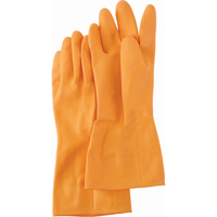 Orange Supaweight Gloves, Size Small/7, 13" L, Rubber Latex, Flock-Lined Inner Lining, 30-mil SAJ545 | Waymarc Industries Inc