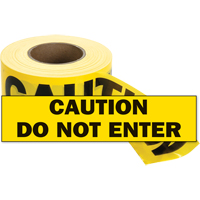 Rubans pour barricades, Anglais, 3" la x 1000' lo, 2 mils, Noir sur jaune Waymarc Industries Inc