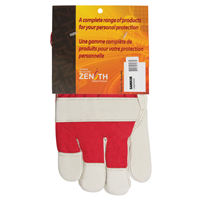Gants d'ajusteur rouge & blanc doubl&eacute;s pour l'hiver de premi&egrave;re qualit&eacute;, Grand, Paume en Cuir fleur de vache, Doublure en Boa Waymarc Industries Inc