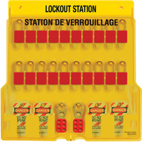 Station de verrouillage, Cadenas Thermoplastique, Capacit&eacute; de 20, Cadenas Compris Waymarc Industries Inc
