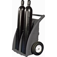 Chariots doubles pour bouteilles, Roues Caoutchouc, Base de 23" la x 12" lo, 500 lb SAP856 | Waymarc Industries Inc