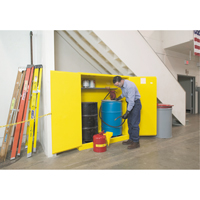 Sure-Grip&reg; EX Vertical Drum Storage Cabinets, 110 US gal. Cap., 2 Drums, Yellow Waymarc Industries Inc