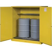 Sure-Grip&reg; EX Vertical Drum Storage Cabinets, 110 US gal. Cap., 2 Drums, Yellow Waymarc Industries Inc