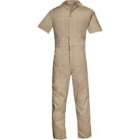 Short Sleeved Coveralls, Men's, Tan, Size Small Waymarc Industries Inc