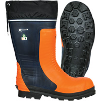 Bushwhacker Chainsaw Boots, Rubber, Steel Toe, Size 6, Puncture Resistant Sole NJE922 | Waymarc Industries Inc