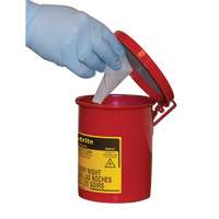 Mini bidons pour d&eacute;chets huileux pour dessus d'&eacute;tabli, Homologu&eacute; FM, 0,45 gal. US, Rouge Waymarc Industries Inc