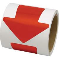 D&eacute;calcomanie en couleur pour le marquage des planchers, Fl&egrave;che, 4" lo x 4" la, Rouge, Vinyle Waymarc Industries Inc
