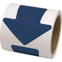 D&eacute;calcomanie en couleur pour le marquage des planchers, Fl&egrave;che, 4" lo x 4" la, Bleu, Vinyle Waymarc Industries Inc