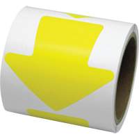 D&eacute;calcomanie en couleur pour le marquage des planchers, Fl&egrave;che, 4" lo x 4" la, Jaune, Vinyle Waymarc Industries Inc