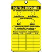 &eacute;tiquettes de s&eacute;curit&eacute; d'inspection et de contr&ocirc;le de l'&eacute;tat de l'&eacute;quipement, Plastique, 3-3/8" la x 5-7/8" h, Anglais Waymarc Industries Inc