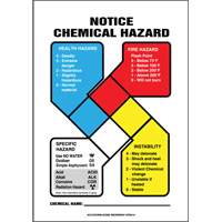 NFPA Notice Chemical Hazard Safety Sign Waymarc Industries Inc