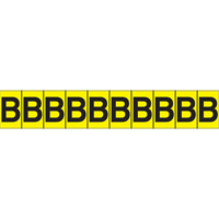 Individual Adhesive Letter Markers, B, 1" H, Black on Yellow SC744 | Waymarc Industries Inc
