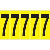 Individual Adhesive Number Markers, 7, 3-7/8" H, Black on Yellow SC848 | Waymarc Industries Inc