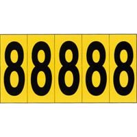 Individual Adhesive Number Markers, 8, 3-7/8" H, Black on Yellow SC849 | Waymarc Industries Inc