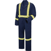 Enhanced Visibility Coveralls, Men's, Navy Blue, Size 38 Waymarc Industries Inc