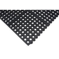 Tapis modulaire antifatigue, Nid d'abeilles, 3' x 3' x 1/2", Noir, Caoutchouc naturel Waymarc Industries Inc