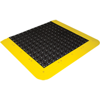 ErgoDeck<sup>®</sup> Non-Slip Mat No.553, PVC, 3-1/2' W x 4' L, 7/8" Thick, Black/Yellow SDM661 | Waymarc Industries Inc