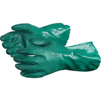 Chemstop Gloves with Crushed Ceramic-Powder Grip Finish, Size Medium/8, 12" L, Nitrile, Cotton Jersey Inner Lining, 40-mil Waymarc Industries Inc