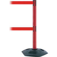 Poteau robuste &agrave; ligne double, Plastique, 38" h, Ruban Rouge, Longueur du ruban 13' Waymarc Industries Inc