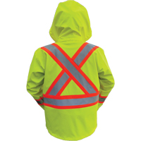 Hi-Vis FR/PU Safety Rain Jackets, Small, High Visibility Lime-Yellow Waymarc Industries Inc