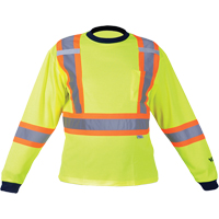 Safety Long Sleeve Shirt, Polyester, Medium, High Visibility Lime-Yellow Waymarc Industries Inc