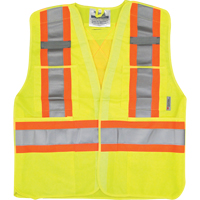 Traffic Safety Vest, High Visibility Lime-Yellow, Medium/Small, Polyester Waymarc Industries Inc