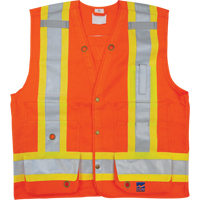 Surveyor Safety Vest, High Visibility Orange, Small, Polyester Waymarc Industries Inc
