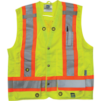Surveyor Safety Vest, High Visibility Lime-Yellow, Small, Polyester Waymarc Industries Inc