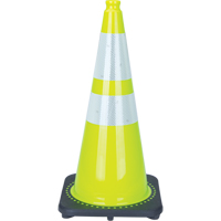 Premium Traffic Cone, 28", Lime Green, 4" & 6" Reflective Collar(s) SDS935 | Waymarc Industries Inc