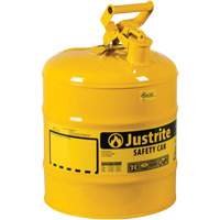 Safety Cans, Type I, Steel, 5 US gal., Yellow, FM Approved/UL/ULC Listed Waymarc Industries Inc