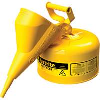 Safety Cans, Type I, Steel, 2.5 US gal., Yellow, FM Approved/UL/ULC Listed Waymarc Industries Inc