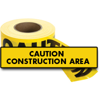 Rubans standards pour barricades, Anglais, 3" la x 1000' lo, 2 mils, Noir sur jaune Waymarc Industries Inc
