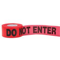 Rubans standards pour barricades, Anglais, 3" la x 1000' lo, 2 mils, Rouge Waymarc Industries Inc