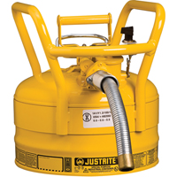 D.O.T. AccuFlow™ Safety Cans, Type II, Steel, 2.5 US gal., Yellow, FM Approved SED122 | Waymarc Industries Inc