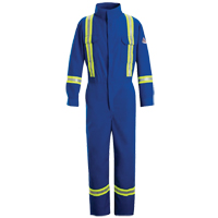 Flame-Resistant Premium Coveralls with Reflective Trim, Size 38, Royal Blue, 5.1 cal/cm² Waymarc Industries Inc