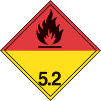 Étiquettes d'expédition TMD peroxyde organique, 4" lo x 4" la, Noir sure rouge et jaune SED444 | Waymarc Industries Inc