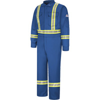 Flame-Resistant Premium Coveralls with Reflective Trim, Size 38, Royal Blue, 12.2 cal/cm² Waymarc Industries Inc