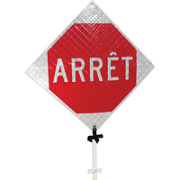 "Arr&ecirc;t" Pole Sign, 24" x 24", Aluminum, French Waymarc Industries Inc