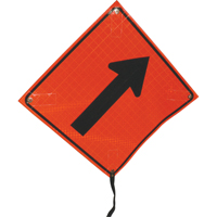 Right Diagonal Arrow Rolled Sign, 24" x 24", Vinyl, Pictogram Waymarc Industries Inc