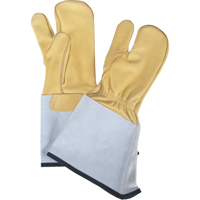 3-Finger Gloves, Medium, Grain Cowhide Palm Waymarc Industries Inc